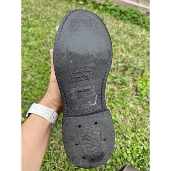 Men's Brazos Brown Leather Round Toe Safety Toe Work Boots Size 9 B9703 - Picture 9 of 16